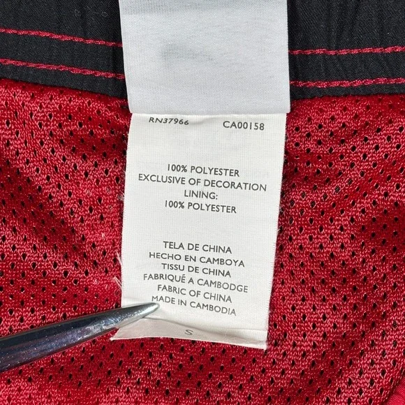 Vintage Nike Swim Shorts Men Small Red Black Silver Tag Board Trunks Embroidered - Picture 7 of 12